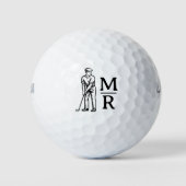 Balles De Golf Golfer Man Jouer Monogramme Golf (Devant)