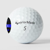 Balles De Golf Golfer Personnalisé 2 initiales Logo Bleu (Logo)