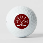 Balles De Golf Golfer Red Monogram three letters nick (Recto)