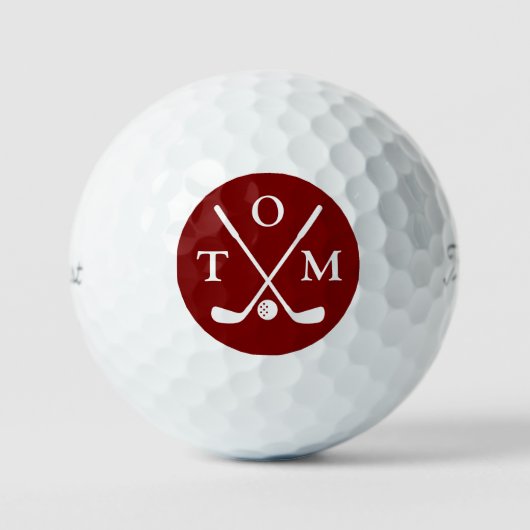 Balles De Golf Golfer Red Monogram three letters nick (Recto)