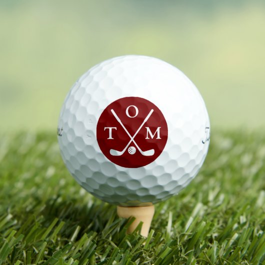 Balles De Golf Golfer Red Monogram three letters nick (T-shirt Insitu)