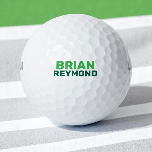 Balles De Golf Golfer Simple Green Bold Nom