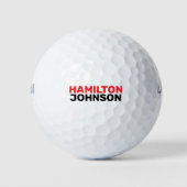 Balles De Golf Golfer Simple Red Bold Nom (Devant)