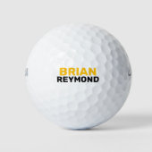 Balles De Golf Golfer Simple Yellow Bold Nom (Devant)