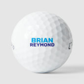 Balles De Golf Golfers Simple Blue Bold Nom (Recto)