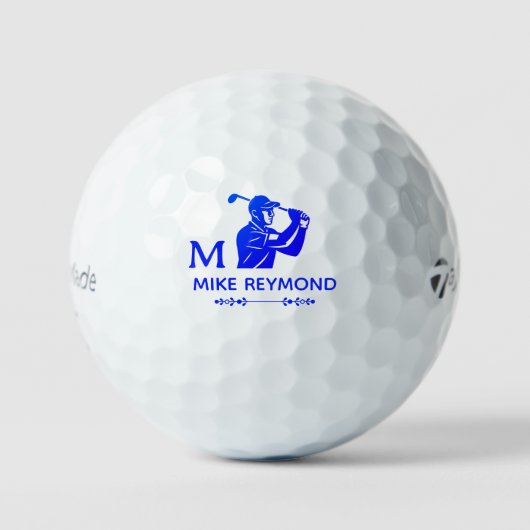 Balles De Golf Golfeur bleu brillant (Recto)