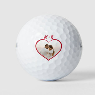 Balles De Golf Golfeur de coeur rouge moderne Valentine's Day Cad