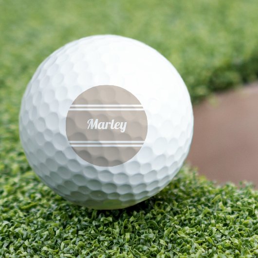 Balles De Golf Golfeur de nom Monogramme Tan Classique