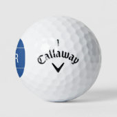 Balles De Golf Golfeur Moderne Initiales Monogrammes Simples Bleu (Logo)