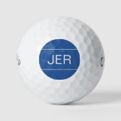 Balles De Golf Golfeur Moderne Initiales Monogrammes Simples Bleu (Devant)