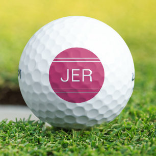Balles De Golf Golfeur personnalisé initial rose chaud