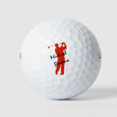 Balles De Golf Golfeur personnalisé rouge (Devant)