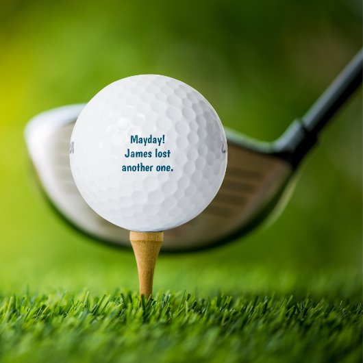 Balles De Golf Golfeur Simple Drôle "Mayday! [Nom] a encore perdu