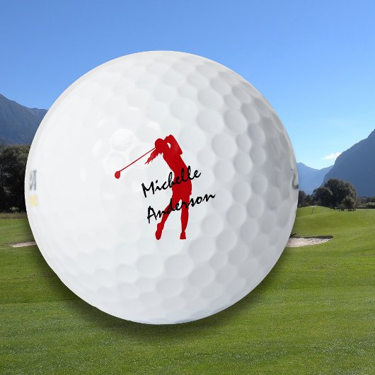 Balles De Golf Golfeuse rouge personnalisée