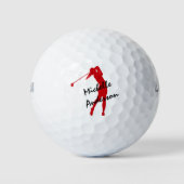 Balles De Golf Golfeuse rouge personnalisée (Devant)