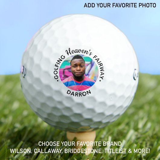 Balles De Golf Golfing Heaven's Fairway Golf Lover Photo Memorial