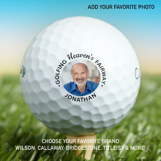 Balles De Golf Golfing Heaven's Fairway Keepsaké Photo Memorial