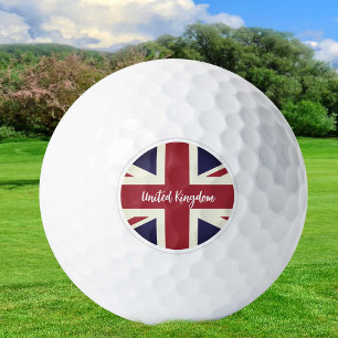 Balles De Golf Golfing United Kingdom & British Flag / Vintage