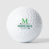 Balles De Golf GolfPlayers Simple Élégant Monogramme vert (Recto)