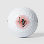 Balles De Golf Gothic Skeleton Single Red Rose (Devant)