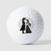 Balles De Golf Gothique Emo Enfants Kiss Valentine's Day (Recto)