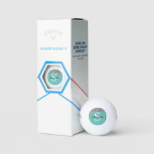 Balles De Golf Gouttes de paillettes argentées sarcelle Monogramm (Conditionnement)