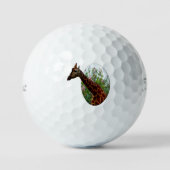 Balles De Golf "Grâce tropicale : Giraffe Popout Art avec Hibiscu (Recto)