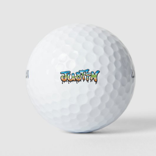 Balles De Golf Graffiti Justin Your Name (Devant)