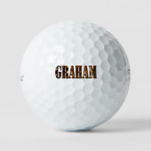 Balles De Golf Graham Nom Réalisé Avec Coucher de Soleil Orange, (Recto)