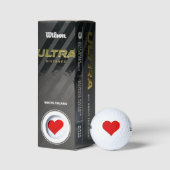 Balles De Golf Grand coeur rouge et blanc forme amour (Emballage)