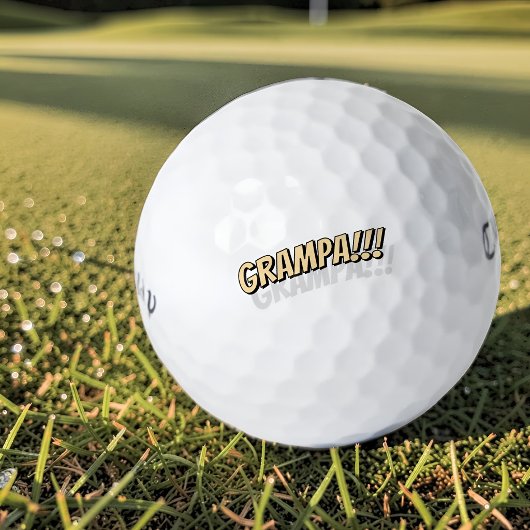 Balles De Golf Grand-père ! ! ! Comique Cool simple moderne