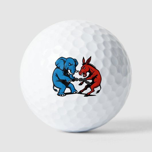 Balles De Golf Graphique Éléphant contre Âne (Recto)