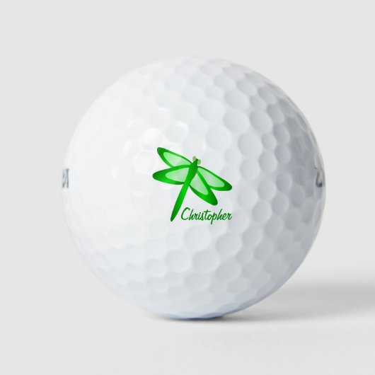 Balles De Golf Green Dragonfly Design (Devant)