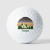 Balles De Golf Green Forest Sunset Cool Personnalisable (Recto)