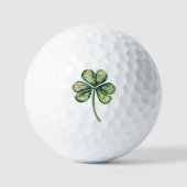 Balles De Golf Green Gold Glitz Shamrock   (Recto)