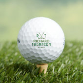Balles De Golf Green Monogram Golfballs avec son nom (T-shirt Insitu)