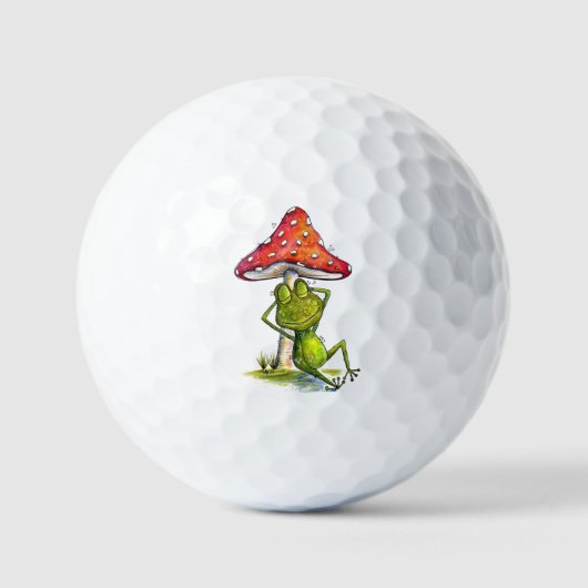 Balles De Golf Grenouille à couchage lunaire sous un champignon (Recto)
