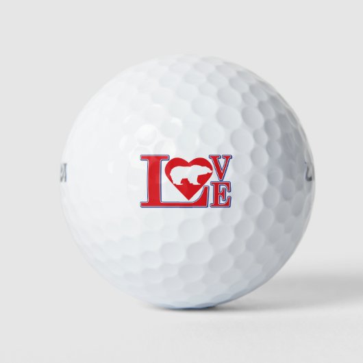 Balles De Golf Grizzly Oear Love Heart (Devant)