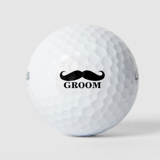 Balles De Golf Groom Mustache Faveurs de mariage personnalisé (Devant)