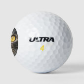 Balles De Golf Gros plan de chat avec Yellow Eyes (Logo)