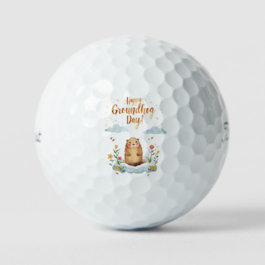 Balles De Golf Groundhog day watercolor (Recto)