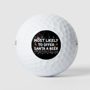 Balles De Golf Guirlande de Noël pour offrir une bière au Père No