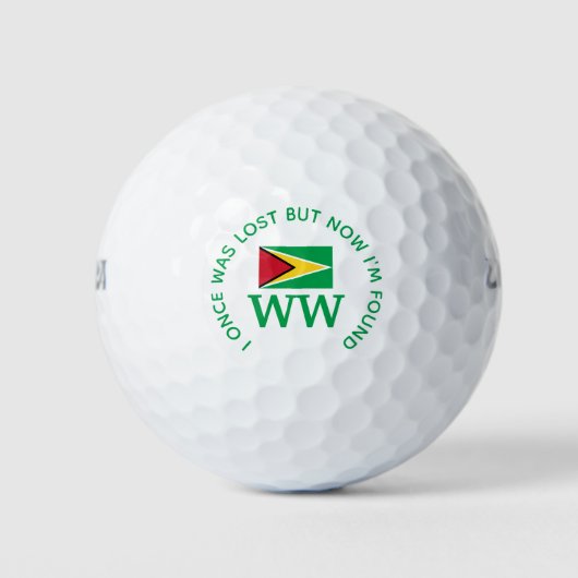 Balles De Golf GUYANA Monogramme personnalisé chrétien perdu retr (Devant)
