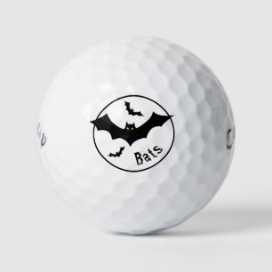 Balles De Golf Halloween Bats Flexibles simples Silhouettes Noir 