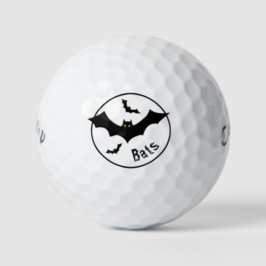 Balles De Golf Halloween Bats Flexibles simples Silhouettes Noir (Devant)
