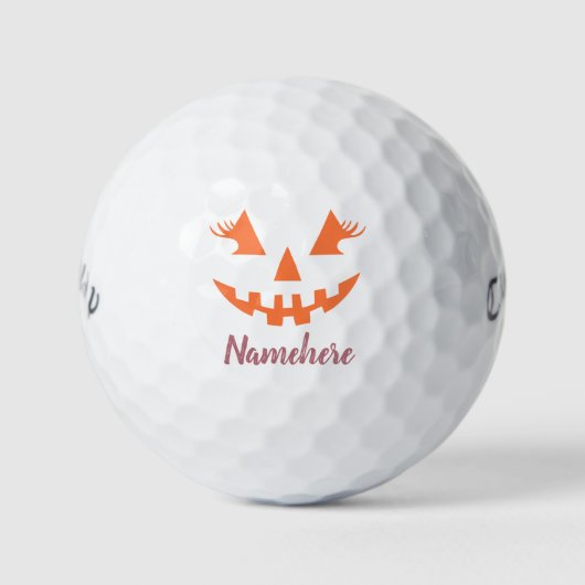 Balles De Golf Halloween Citrouille Jack-o'-lantern fille personn (Devant)