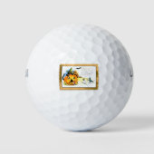 Balles De Golf Halloween Kitty assis à Jack-o'-lantern (Devant)