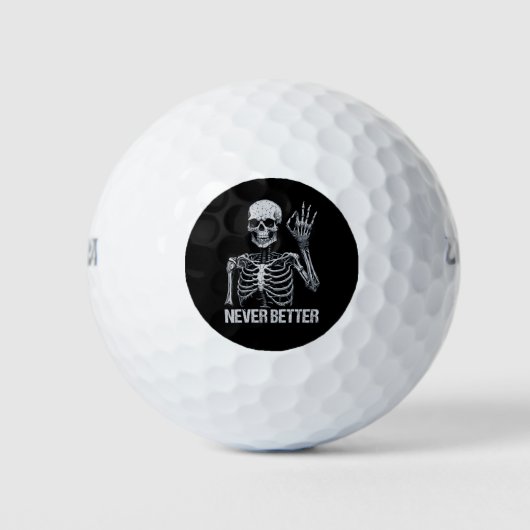Balles De Golf Halloween Skeleton - Jamais mieux je (Devant)