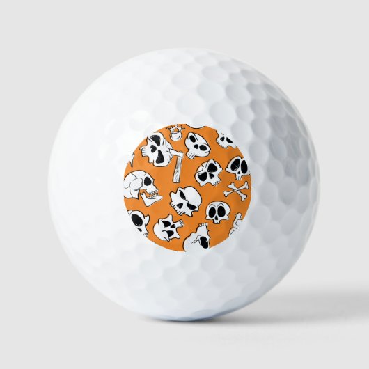 Balles De Golf Halloween Skulls Bones DoodMotif (Recto)