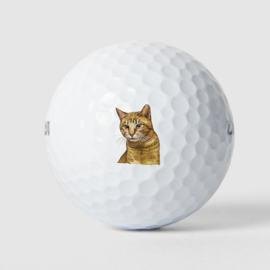Balles De Golf Hand drawing funny red tabby cat (Devant)